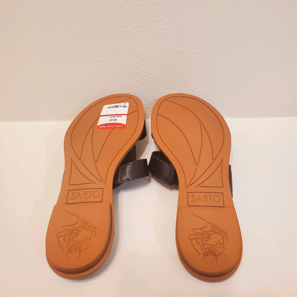 Franco Sarto Womens Black Leather Gretta Slide slip on Sandal NWT - Picture 7 of 12